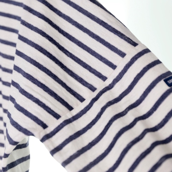 NWT Saint James x Jenni Kayne Rue Drop Shoulder Tee Striped Linen Womens L - Picture 7 of 9